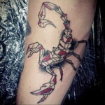 Photo of a colored scorpion tattoo 01/16/2021 №0022 -color tattoo scorpion-