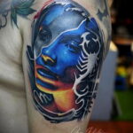 Photo of a colored scorpion tattoo 01/16/2021 №0019 -color tattoo scorpion-