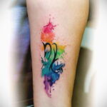 Photo of a colored scorpion tattoo 01/16/2021 №0013 -color tattoo scorpion-
