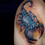 Photo of a colored scorpion tattoo 01/16/2021 №0011 -color tattoo scorpion-