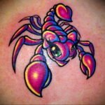 Photo of a colored scorpion tattoo 01.16.2021 №0005 -color tattoo scorpion-