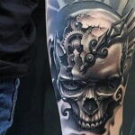 صورة وشم جمجمة وساعة 19.01.2021 №0041 - وشم -