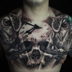 صورة وشم جمجمة وساعة 19.01.2021 №0038 - وشم -