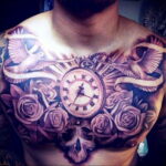 صورة لشم الساعة على الصدر 01/17/2021 №0002 - وشم الساعة على الصدر-