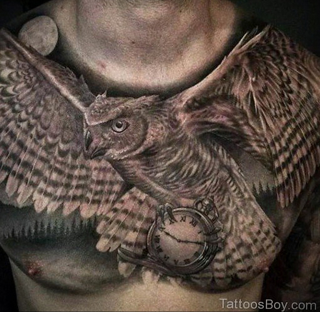 صورة لشم الساعة على الصدر 01/17/2021 №0040 - وشم الساعة على الصدر-