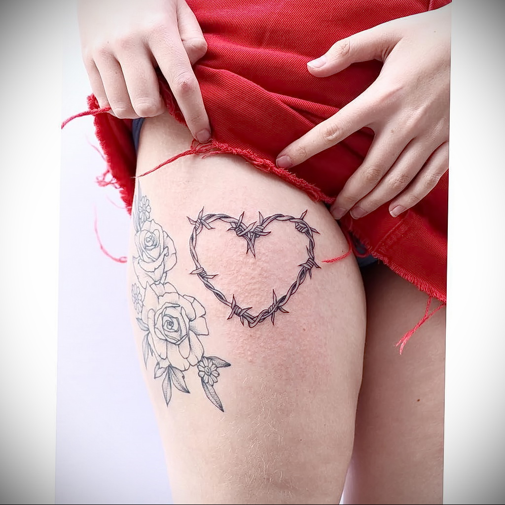 صورة لشم القلب والأسلاك الشائكة 02/09/2021 №0021 - وشم قلب الأسلاك -