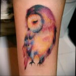 وشم رسم أنثى مع بومة 15.02.2021 №0062 - وشم بومة للبنات -