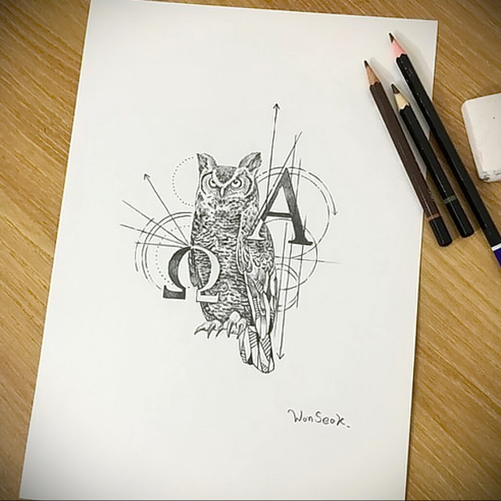 هندسة الوشم البومة 02/15/2021 №0016 - هندسة الوشم البومة -