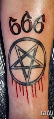 fotó a 666 -os tetoválásról, 2018. január 16 -án, №021 - tetoválás 666 -