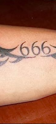fotó a 666 -os tetoválásról, 2018. január 16 -án, №045 - tetoválás 666 -