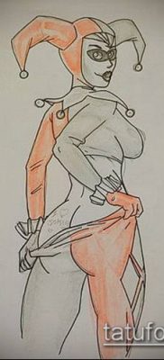 harlequin tattoo # 822 هو نسخة مثيرة للاهتمام من النمط الذي يمكن استخدامه بنجاح للتحويل والتطبيق كوشم مهرج