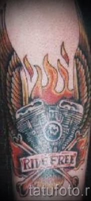 Fényképes példa egy motoros tetoválásra a jelentésről szóló cikkhez - tatufoto.ru - 139