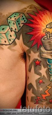 Fényképes példa egy motoros tetoválásra a jelentésről szóló cikkhez - tatufoto.ru - 128