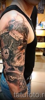 Fényképes példa egy motoros tetoválásra a jelentésről szóló cikkhez - tatufoto.ru - 94
