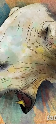 fotó egy jegesmedve tetoválásról, dátum: 2017.12.03., 005 - fehér medve tetoválás -