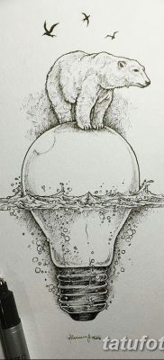 fotó egy jegesmedve tetoválásról, dátum: 2017.12.03., 058 - fehér medve tetoválás -