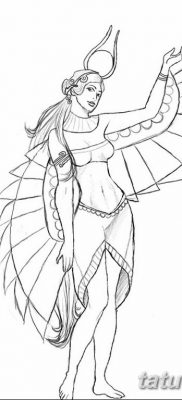 صورة وشم الإلهة إيزيس 03/16/2019 №058 - صورة وشم إيزيس -