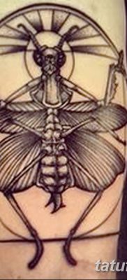 fotó egy imádkozó sáska tetoválásról, 2018. 04. 20 -án, 009 - sáska tetoválás -