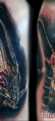 fotó egy imádkozó sáska tetoválásról, 2018. 04. 20. №045 - sáska tetoválás -