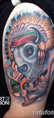 fotó egy bivaly tetoválásról, kelt 2018.04.16 -án №073 - Buffalo Tattoo -