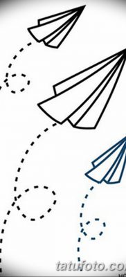 fotó a tetoválásról Papírrepülőgép 2018.01.23 -tól №015 - tetoválópapír repülőgép -