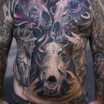 Cerberus tetoválás - koponya