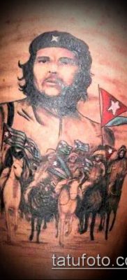 A CHE GEWAR TETTOO No. 489 a rajz méltó változata, amely könnyen használható feldolgozásra és felhelyezésre Che Guevara tetoválásként a karon