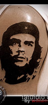 CHE GEWAR TATTOO № 554 - a minta egyedi változata, amely sikeresen használható Che Guevara tetoválásaként történő feldolgozására és alkalmazására