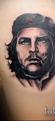 CHE GEWAR TATTOO № 176 - a rajz hűvös változata, amely sikeresen használható Che Guevara karján végzett tetoválásként történő feldolgozására és alkalmazására