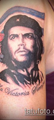 CHE GEVAR TATTOO №557 - a rajz exkluzív változata, amely sikeresen használható felülvizsgálatra és Che Guevara tetoválására a karon