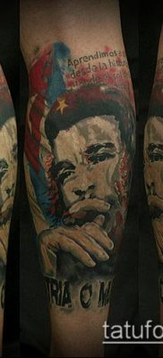 A CHE GEWAR TETTOO # 522 a minta klassz változata, amely jól használható Che Guevara karon való finomítására és tetoválására.