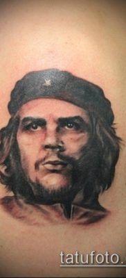 CHE GEWAR TATTOO № 991 - a rajz exkluzív változata, amely sikeresen használható Che Guevara karján végzett tetoválásként történő feldolgozására és alkalmazására