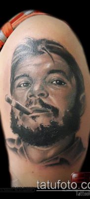 CHE GEWAR TATTOO № 324 - a rajz hűvös változata, amely sikeresen használható Che Guevara finomítására és tetoválására a karon