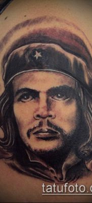 CHE GEVAR'S TATTOO № 833 - a rajz exkluzív változata, amely sikeresen használható felülvizsgálatra és Che Guevara tetoválására a karon