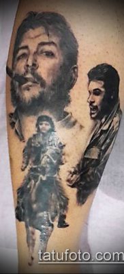 CHE GEWAR TATTOO №89 - a minta egyedi változata, amely sikeresen használható felülvizsgálatra és Che Guevara tetoválására a karon