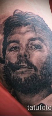 CHE GEWAR TATTOO № 81 - a rajz hűvös változata, amely könnyen használható átalakítására és tetoválásként történő alkalmazására Che Guevara a karján