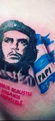 CHE GEWAR TATTOO № 536 - a rajz exkluzív változata, amely könnyen használható Che Guevara karján végzett tetoválásként történő feldolgozására és alkalmazására