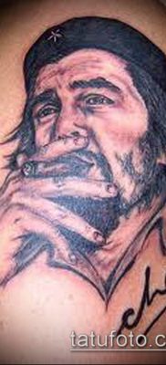 CHE GEWAR TATTOO № 478 - a rajz exkluzív változata, amely sikeresen használható Che Guevara karján történő tetoválásához és feldolgozásához.