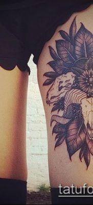 bika koponya tetoválás fotó (érték) - példa egy érdekes tetoválási rajzra - 046