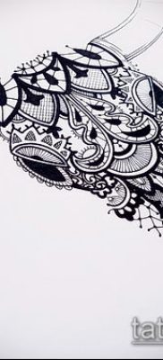 bika koponya tetoválás fotó (érték) - példa egy érdekes tetoválási rajzra - 038