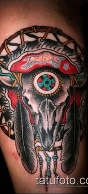 bika koponya tetoválás fotó (érték) - példa egy érdekes tetoválási rajzra - 037