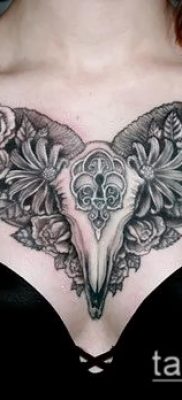 bika koponya tetoválás fotó (érték) - példa egy érdekes tetoválási rajzra - 021