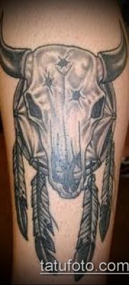 bika koponya tetoválás fotó (érték) - példa egy érdekes tetoválási rajzra - 012