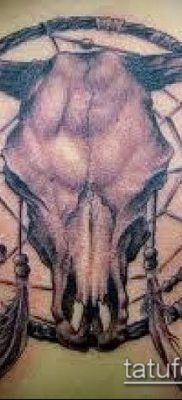 bika koponya tetoválás fotó (érték) - példa egy érdekes tetoválási rajzra - 010