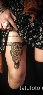 bika koponya tetoválás fotó (érték) - példa egy érdekes tetoválási rajzra - 006