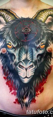 fotó egy kecske koponya tetoválásról, keltezve 2017. 09. 20 -án №014 - kecske koponya tetoválás -