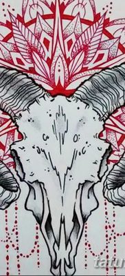 fotó egy kecske koponya tetoválásról, kelte: 2017. 09. 20 №019 - kecske koponya tetoválás -