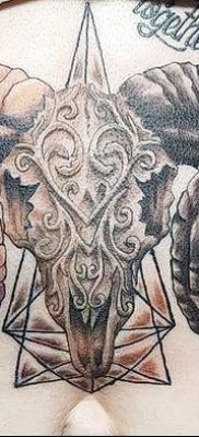 fotó egy kecske koponya tetoválásról, keltezve 2017. 09. 20 -án №033 - kecske koponya tetoválás -