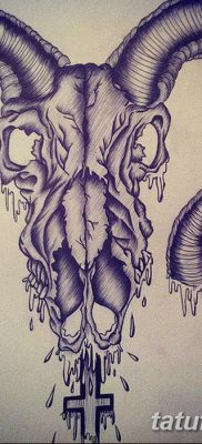 fotó egy kecske koponya tetoválásról, keltezve 2017. 09. 20 -án №034 - kecske koponya tetoválás -