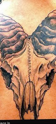 fotó egy kecske koponya tetoválásról, keltezve 2017. 09. 20 -án №042 - kecske koponya tetoválás -
